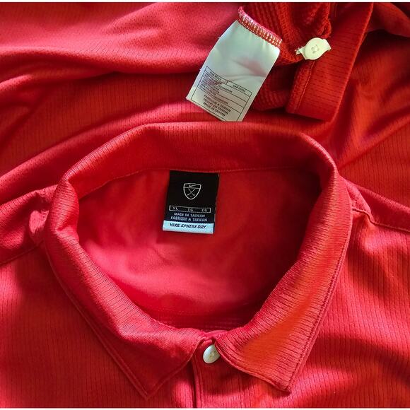 NIKE Sphere Dry RED Golf Short Sleeve Polo SHIRT gift Men's size XL - Picture 3 of 5